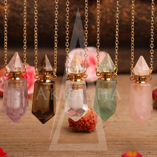 NATURAL CRYSTAL BOTTLE NECKLACE