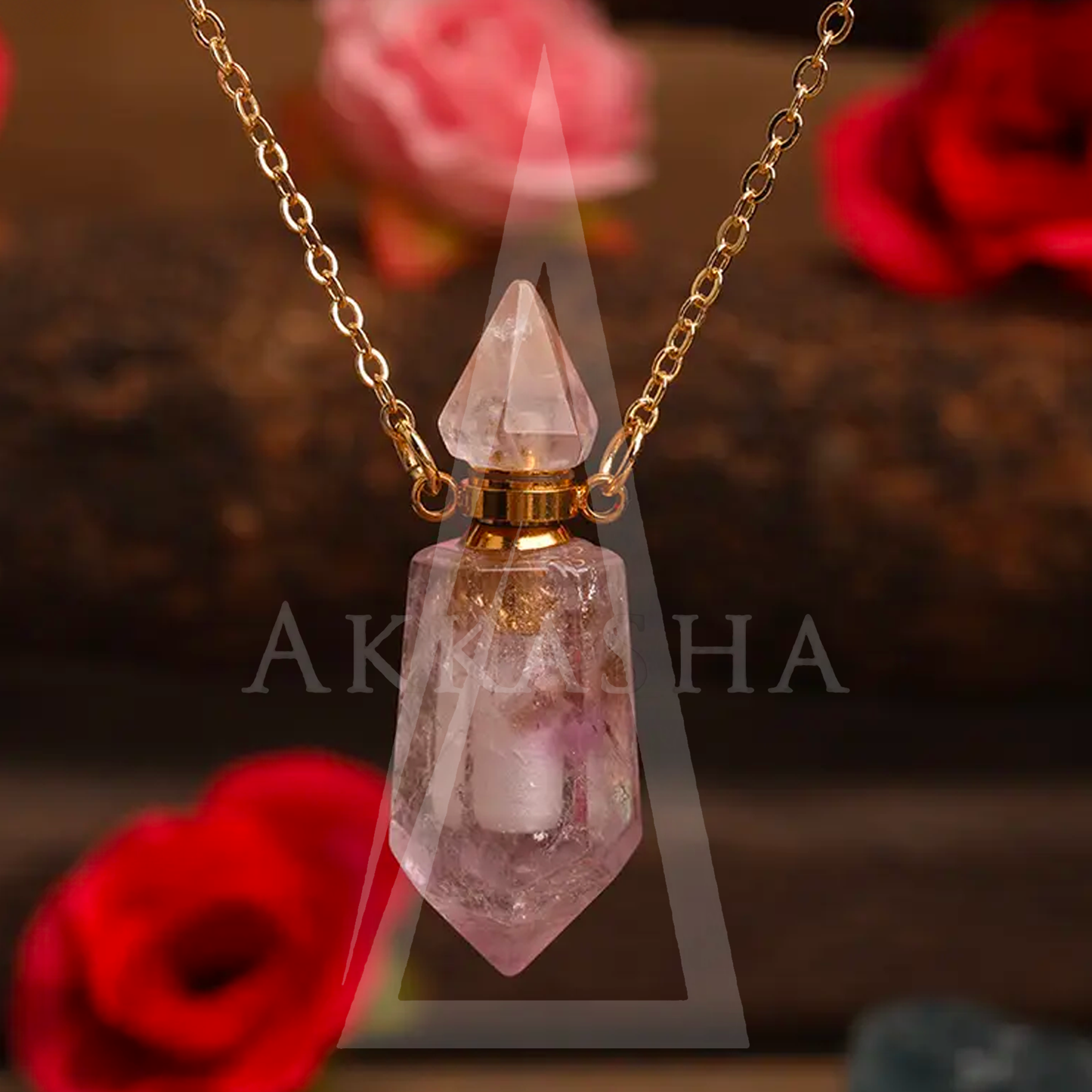 NATURAL CRYSTAL BOTTLE NECKLACE
