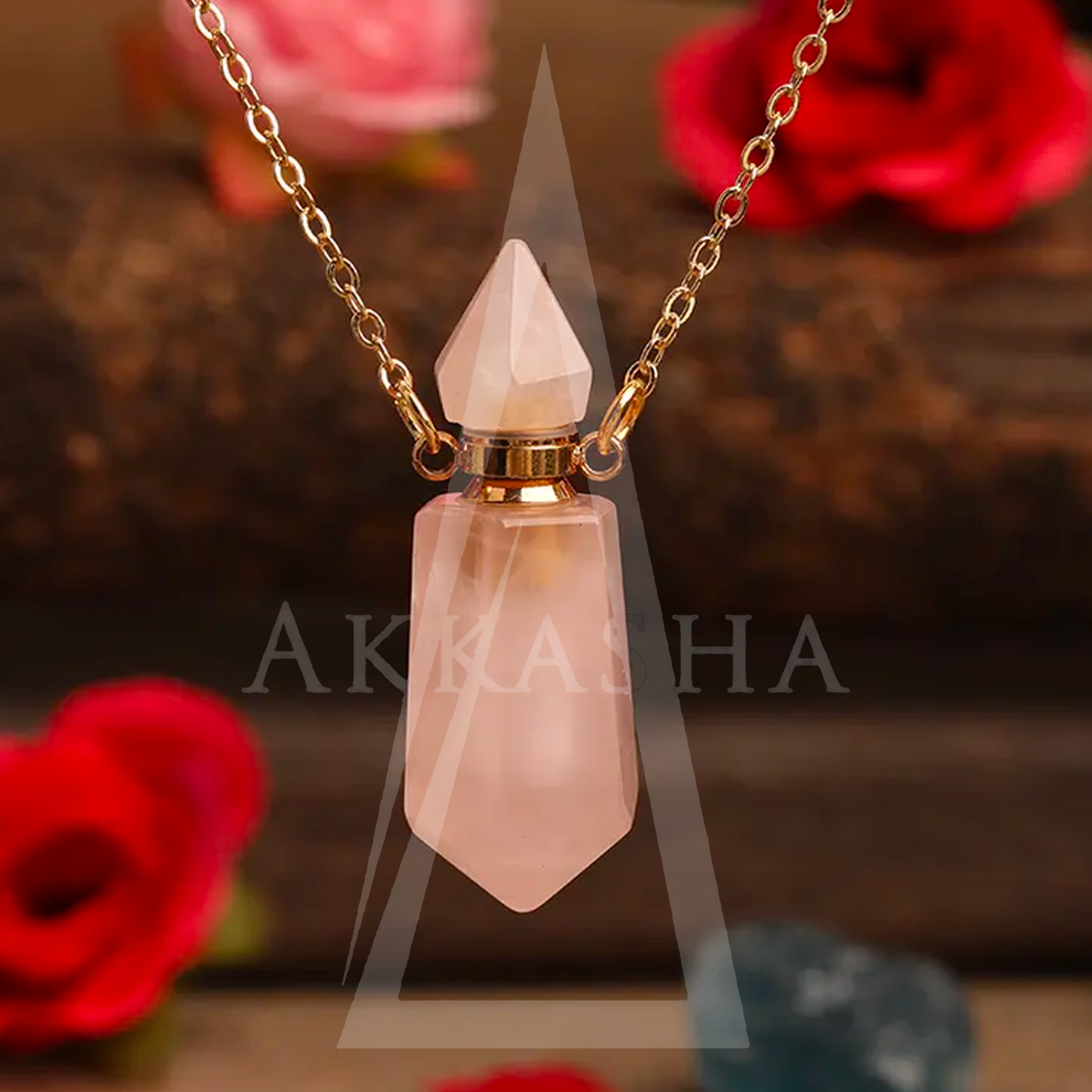 NATURAL CRYSTAL BOTTLE NECKLACE