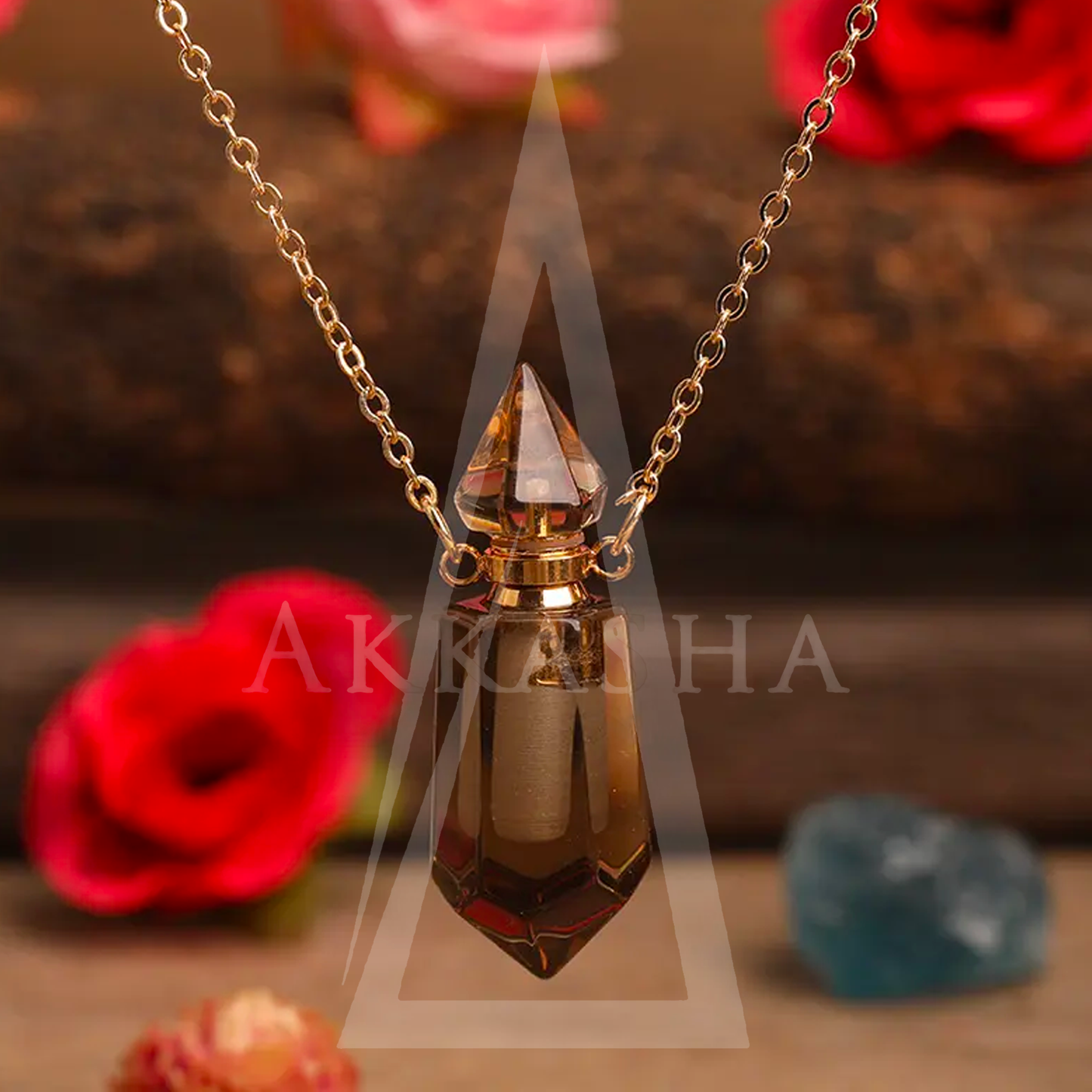 NATURAL CRYSTAL BOTTLE NECKLACE