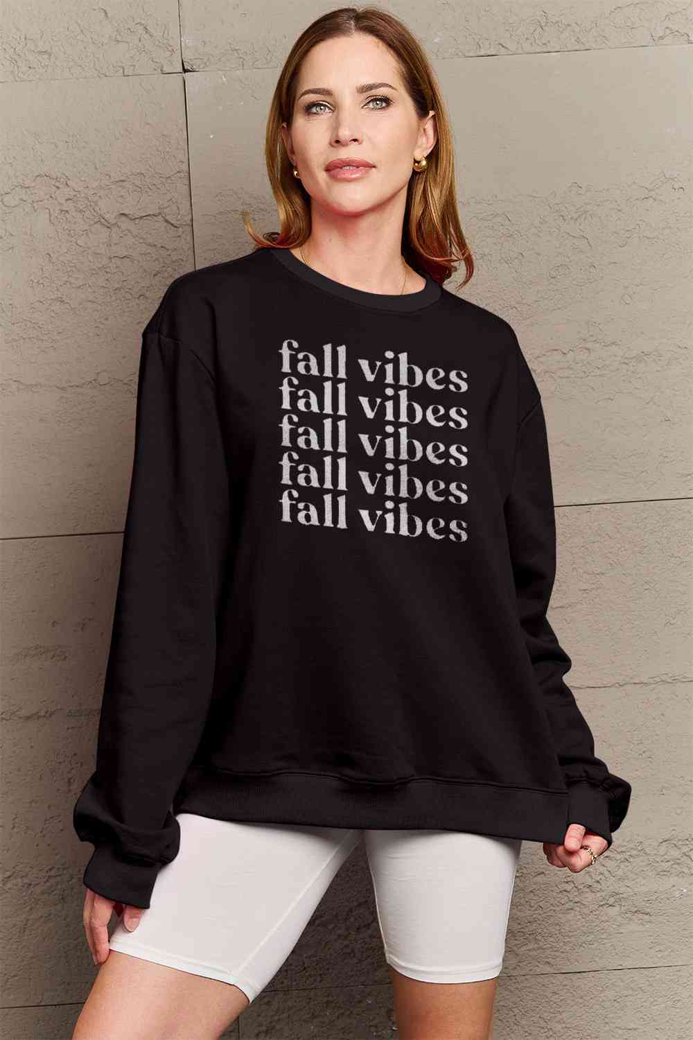 Simply Love Full Size FALL VIBES Graphic Sweatshirt