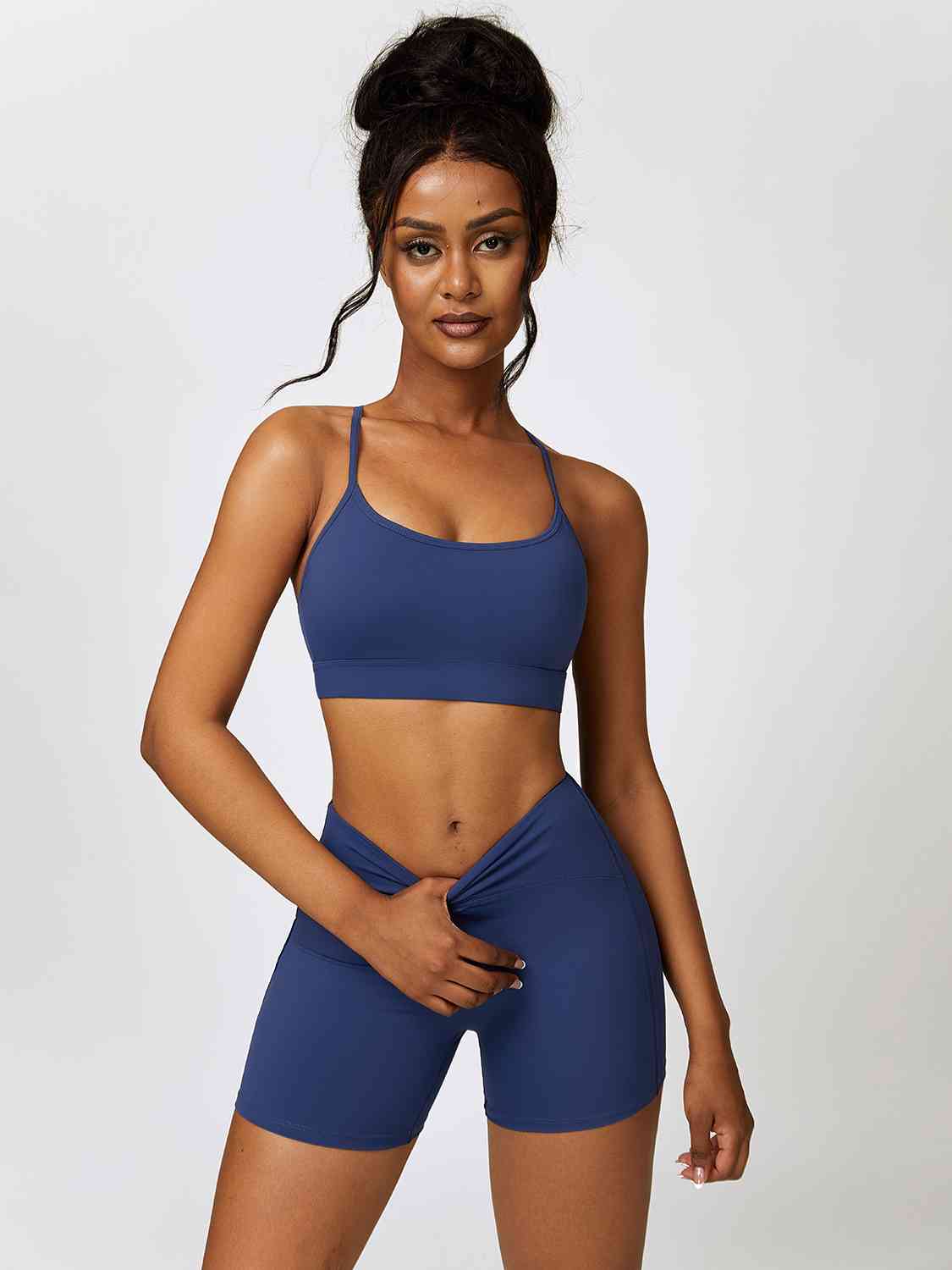 Sport Bra and Wide Waistband Shorts Set