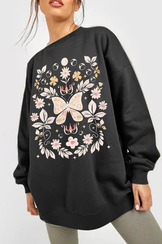 Floral Burst Butterflies Sweatshirt