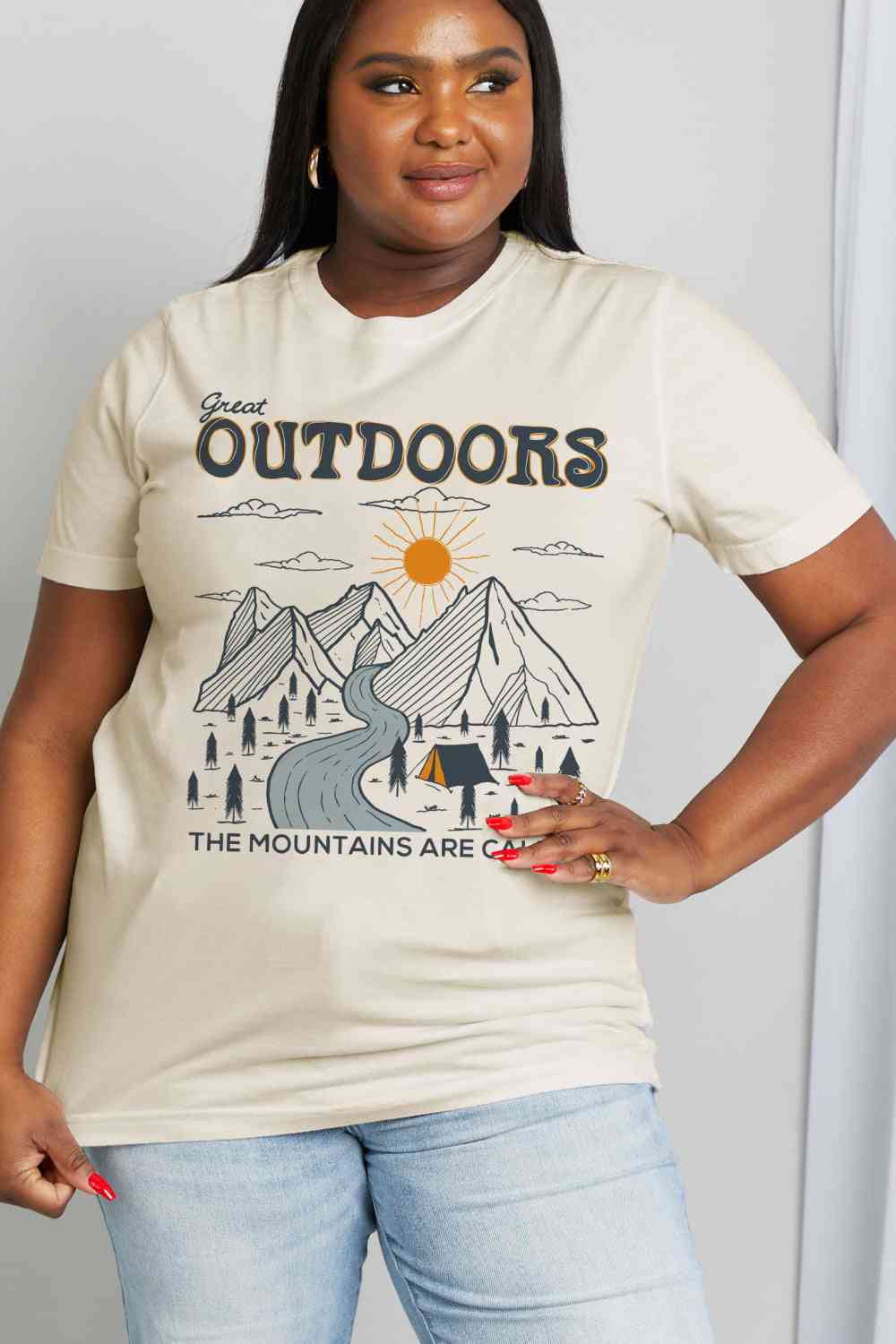 Simply Love Full Size GREAT OUTDOORS Graphic Cotton Tee