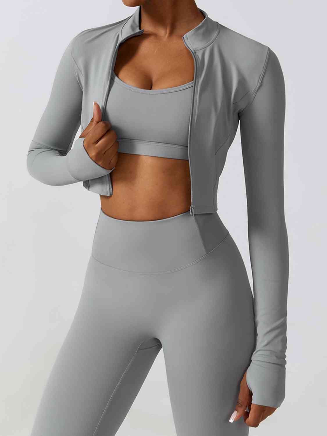 Zip-Up Long Sleeve Sports Top